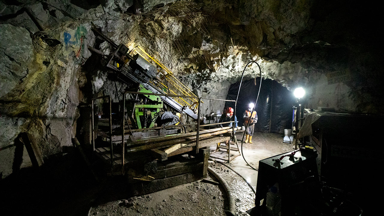 Mining devices at work