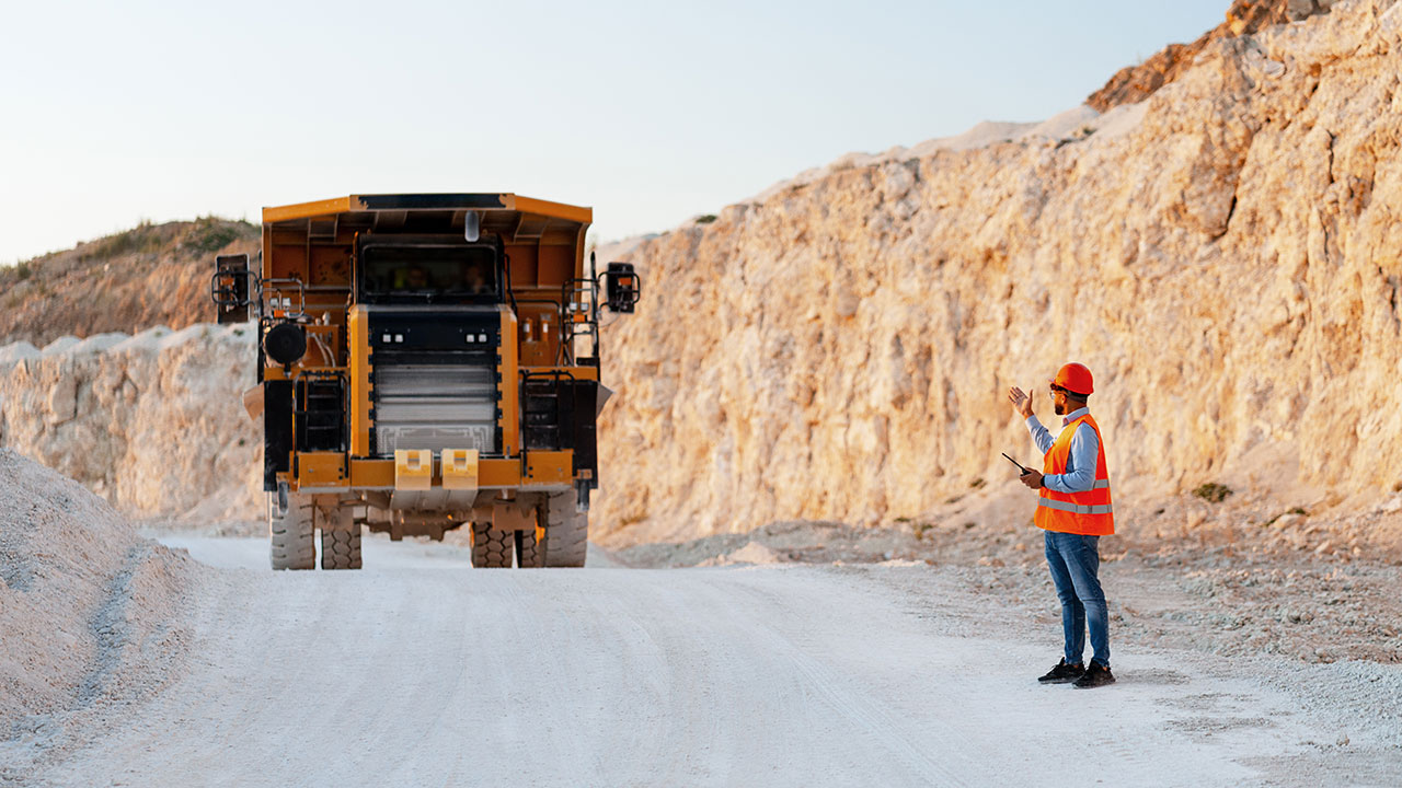 Rock quarry mining operations